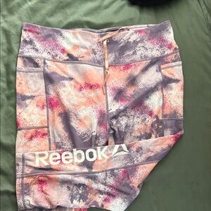 Reebok Women's Pink and Purple Athletic pocketed leggings